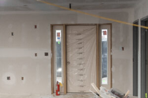 Interior drywall in progress
