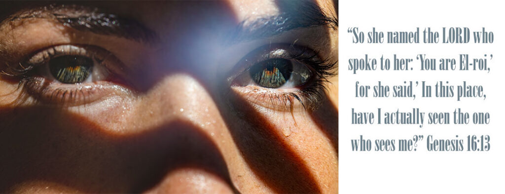 Photo of an eye with scripture.